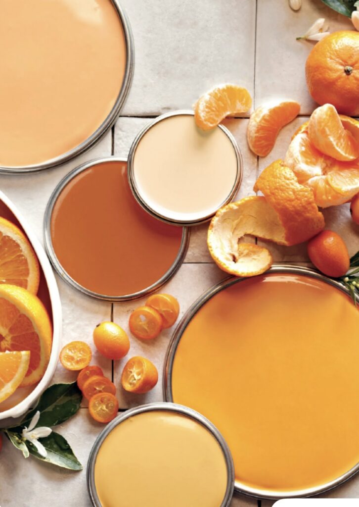 Oranges as pops of colour