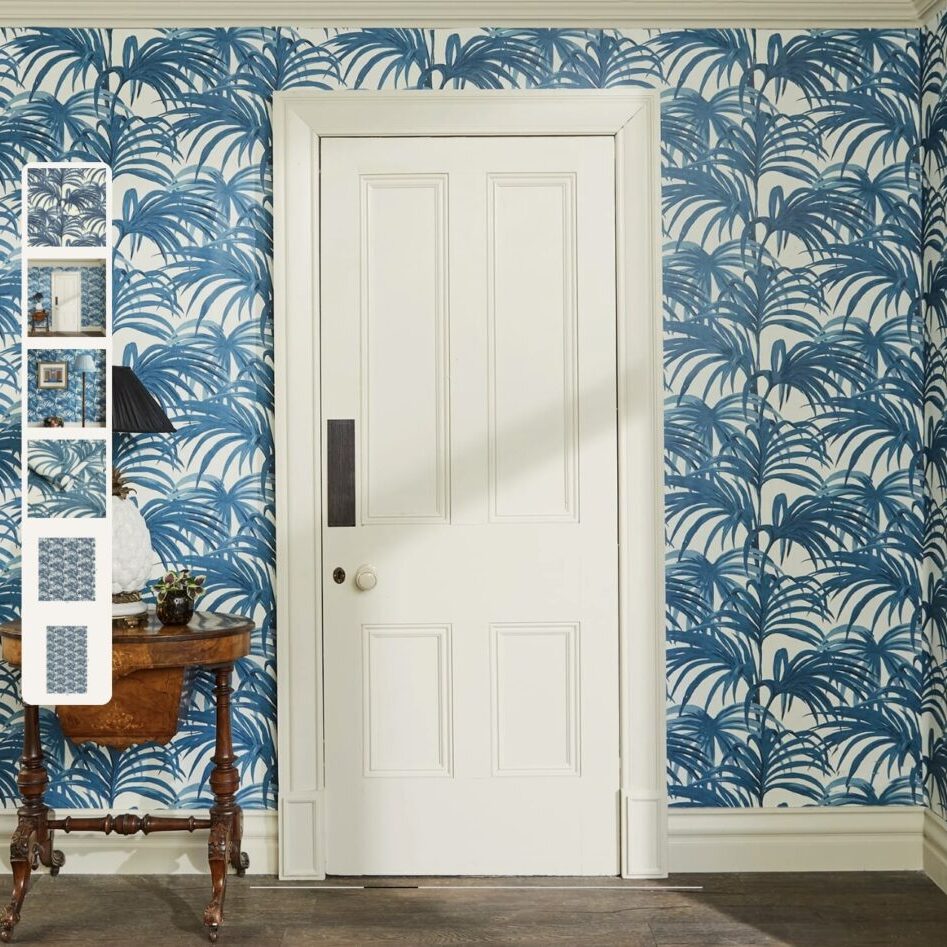 House of Hackney Blue palm fronds repeat